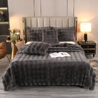 Faux Rabbit Fur soft Blanket - Image 2